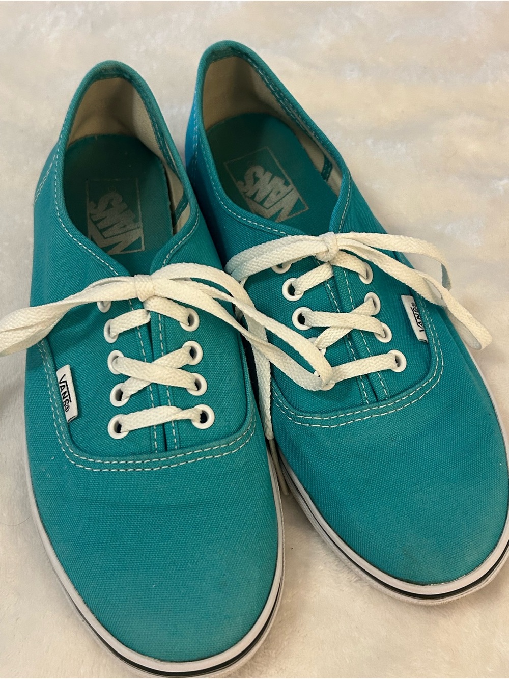 Vans Authentic Canvas Sneakers Teal Turquoise Lace Up Women’s Size 8